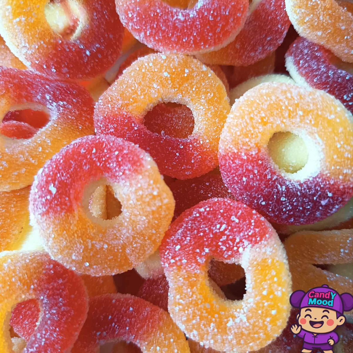 Anneaux pêche acides halal Dulceplus – bonbons en vrac 100 g CandYMood