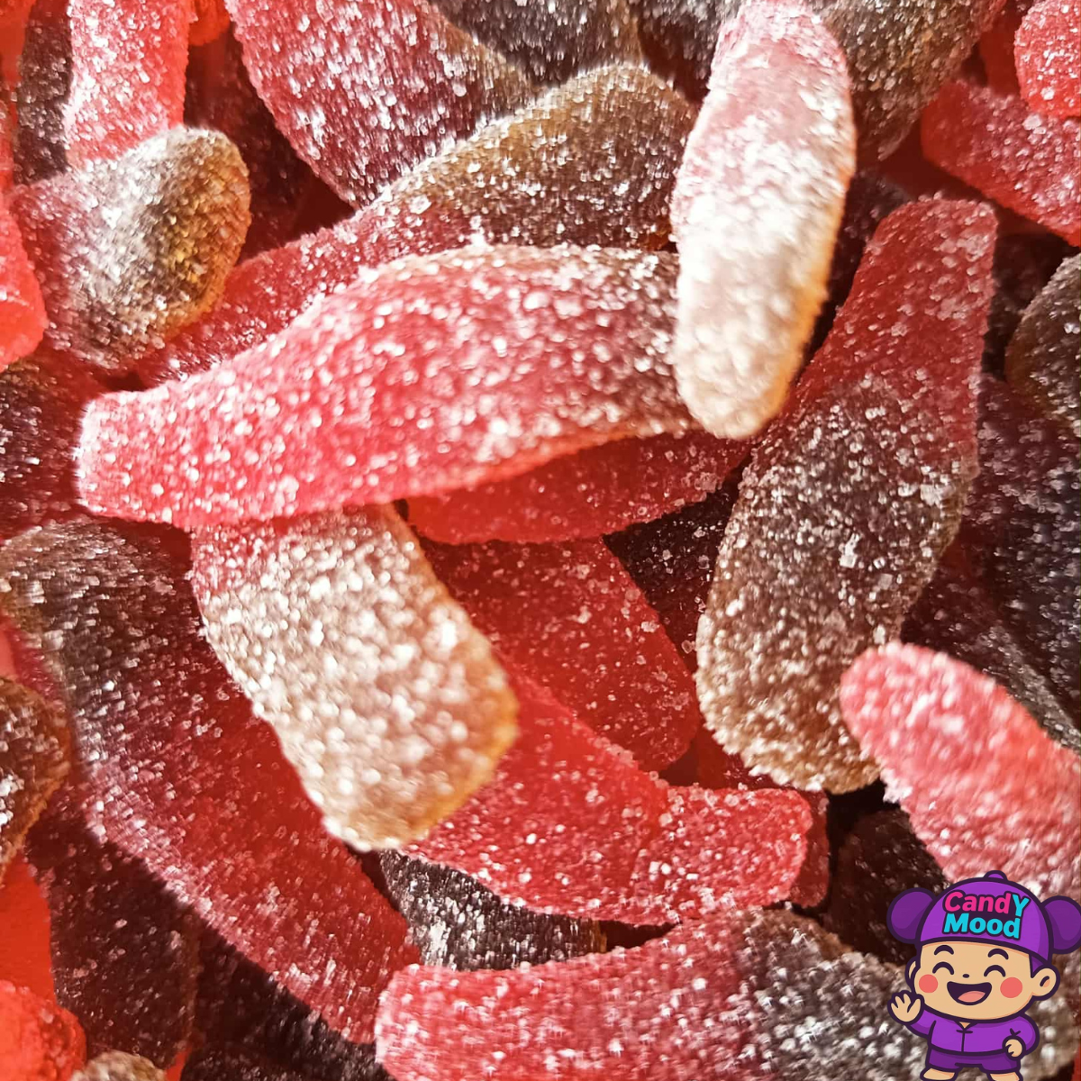 Bonbons bouteilles cherry cola acides halal – gélifiés en vrac 100 g CandYMood
