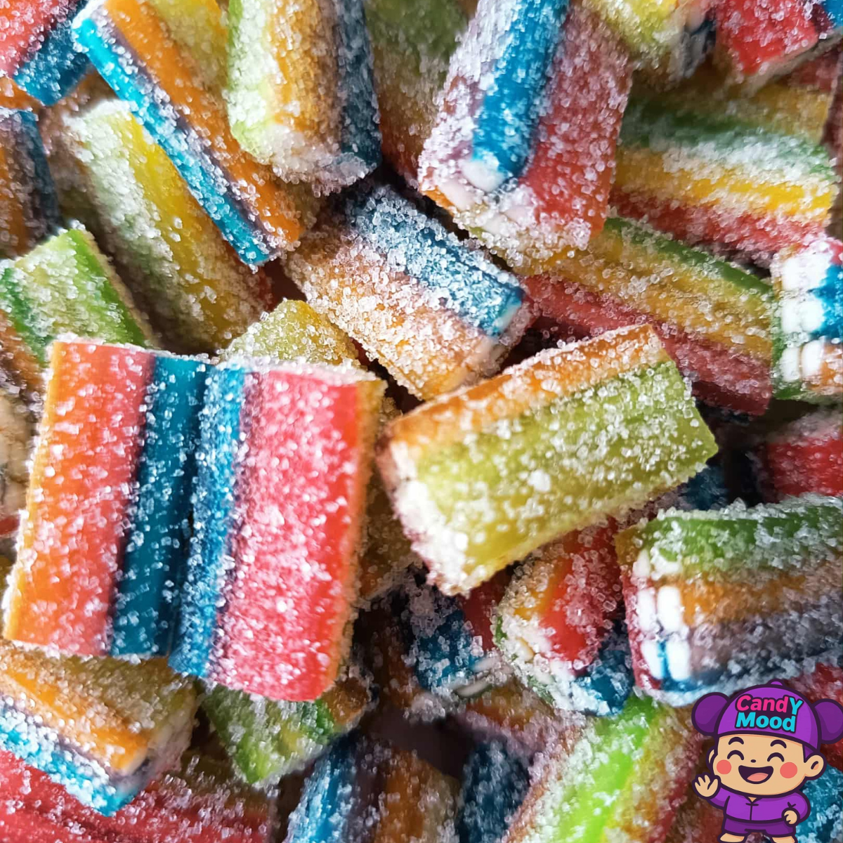 Bonbons briques multicolores acides halal Dulceplus – gélifiés fruités en vrac 100 g CandYMood 🍬
