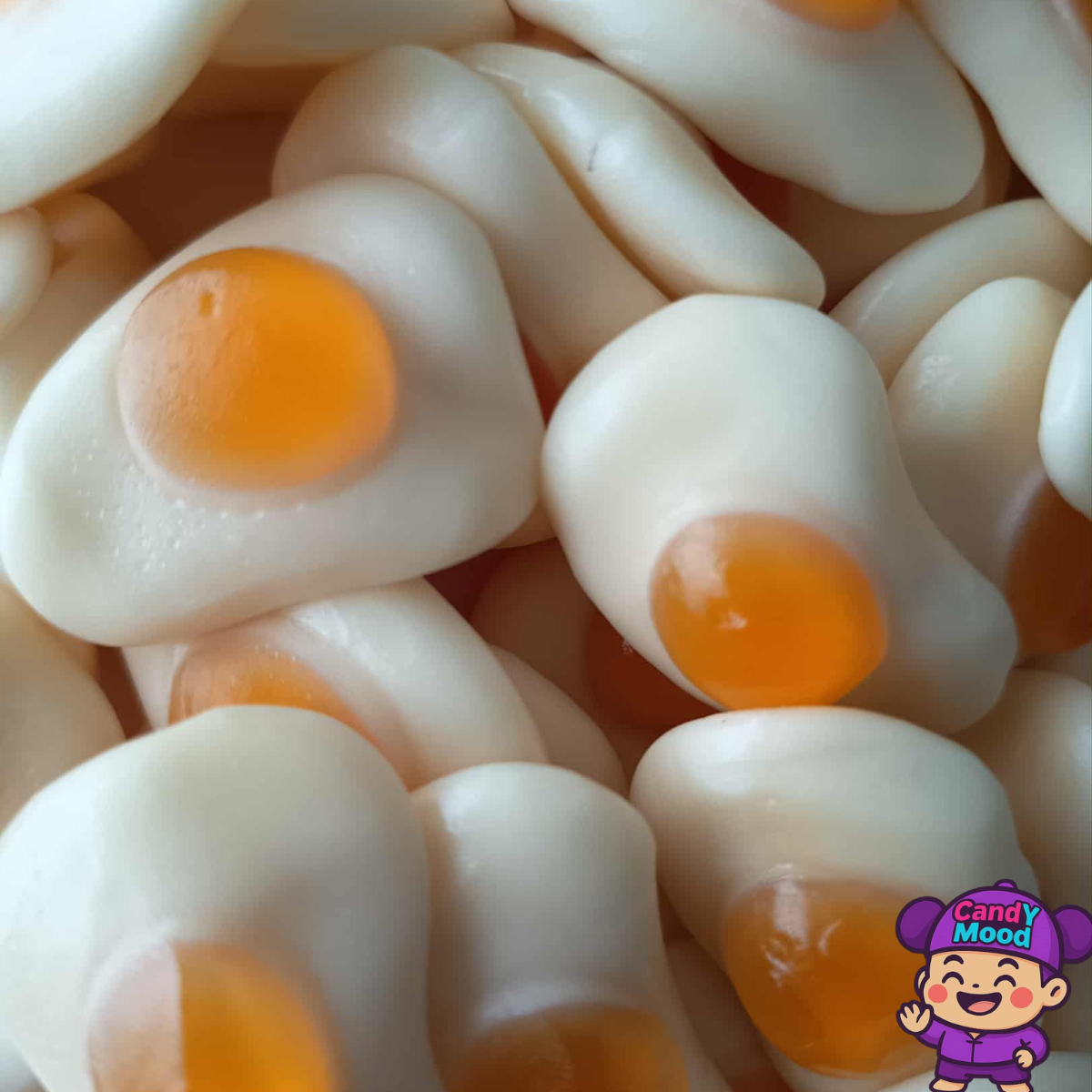 Bonbons Œufs au Plat Jelly Mania – gélifiés halal, sans gluten, tendres et fruités, 100 g CandYMood 🍳